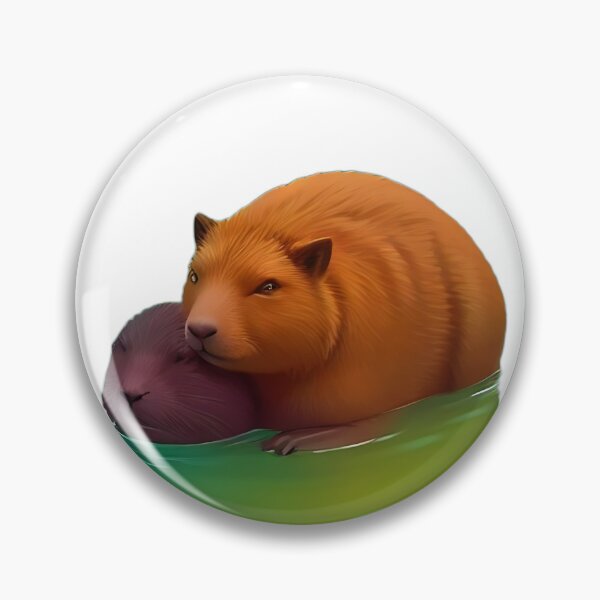 Item preview, Sleepy Capybara In Hot Spring Vibrant Illustration designed and sold by Shadow-Stone.