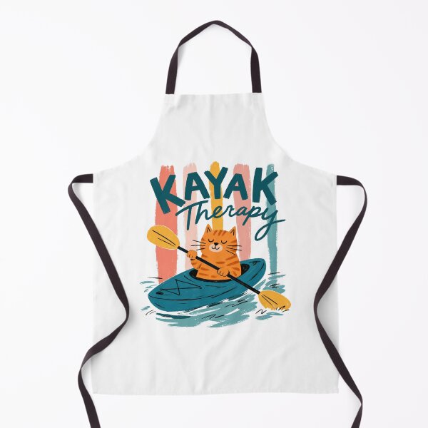 Item preview, Kayak Therapy Cat | Cute Retro Kayaking Cat Outdoor Adventure Design designed and sold by GroveLaneCreative.