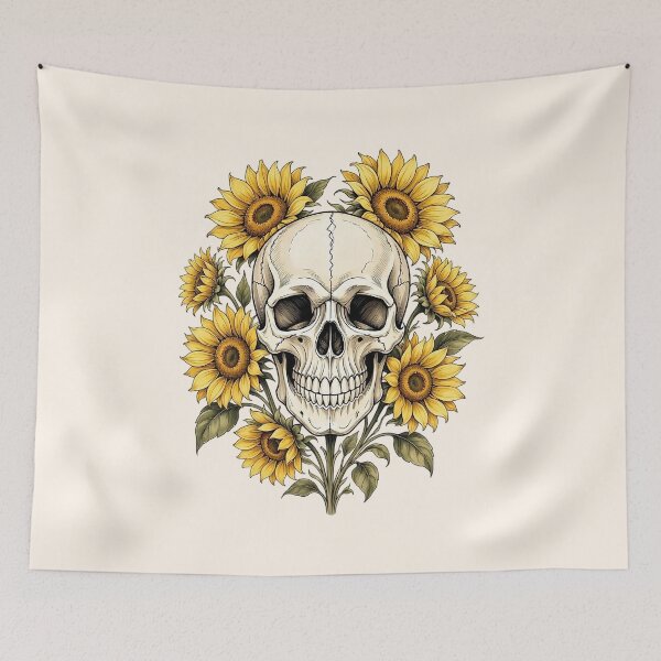 Item preview, Sunflower Skull Gothic Floral Design designed and sold by SweetLilith.