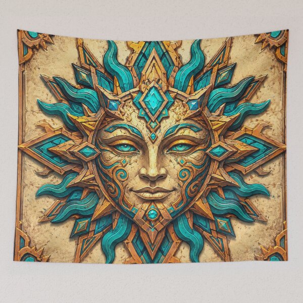 Item preview, Layered Geometric Turquoise Gemstone Sun designed and sold by scicilysimonee.