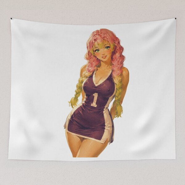 Item preview, Pink Haired Anime Warrior Pin Up | Vintage Japanese Fantasy Girl designed and sold by Cosplayvintage.