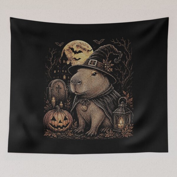 Item preview,   Retro Witch Hat wizard Capybara Halloween Pumpkin Vintage Spooky   designed and sold by SOUFIANE1991.