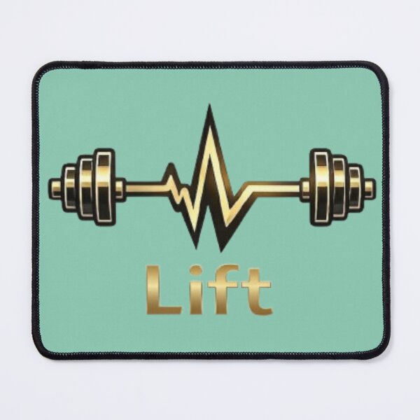 Item preview, Golden Barbell Heartbeat Lift – Metallic Gym and Bodybuilding Graphic designed and sold by Northern Glow Art.