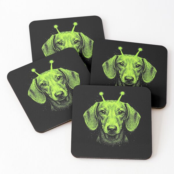 Item preview, Y2K Alien Dachshund Halloween Green Dog designed and sold by d247.