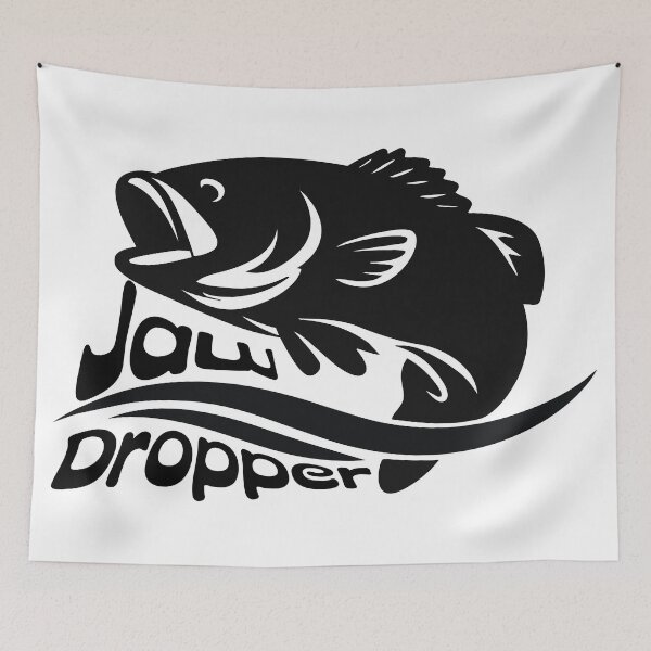 Item preview, Bass fishing Illustration in logo style with custom text "Jaw Dropper". designed and sold by Art-Horizon.