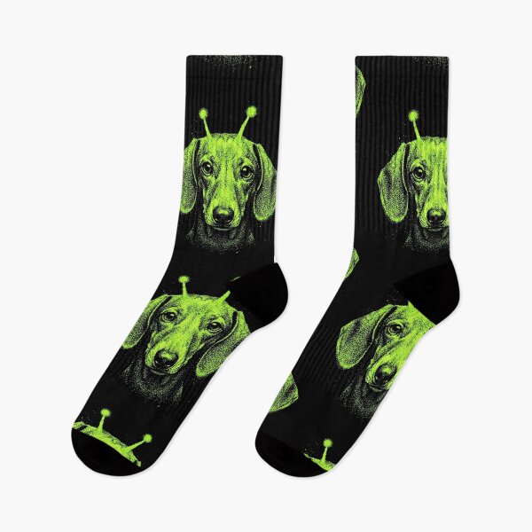 Item preview, Y2K Alien Dachshund Halloween Green Dog designed and sold by d247.