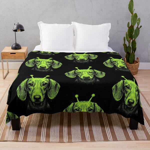 Item preview, Y2K Alien Dachshund Halloween Green Dog designed and sold by d247.