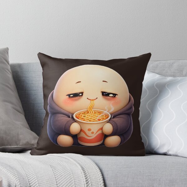 Item preview, Sleepy Kawaii Mochi Eating Ramen designed and sold by ImagenFusionP.