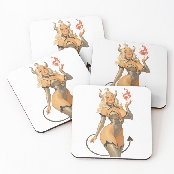 Item preview, Horned Demoness Pin Up | Vintage Fantasy Devil Girl designed and sold by Cosplayvintage.