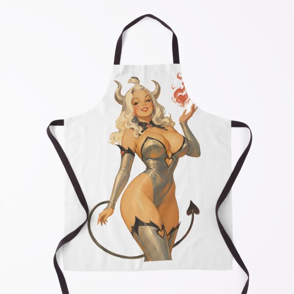 Item preview, Horned Demoness Pin Up | Vintage Fantasy Devil Girl designed and sold by Cosplayvintage.