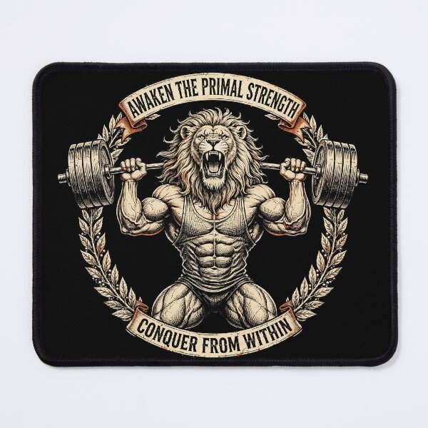 Item preview, Awaken The Primal Strength - Lion Bodybuilder Conquer From Within Gym Vintage designed and sold by TeeMint5.