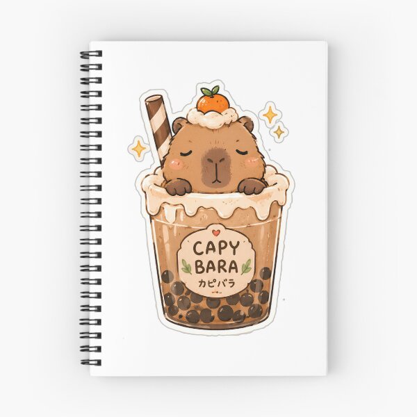 Item preview, Cute Capy Bara Boba Tea Sticker designed and sold by AbsCrewStore.