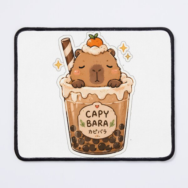 Item preview, Cute Capy Bara Boba Tea Sticker designed and sold by AbsCrewStore.