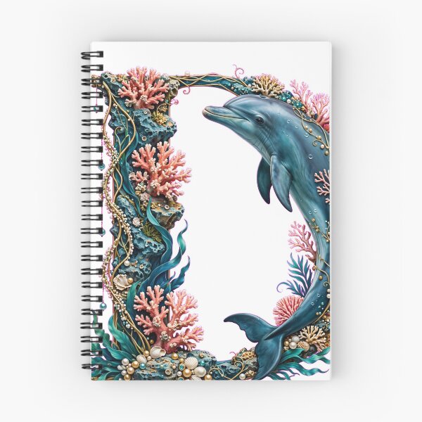 Item preview, Letter D Ocean - Jumping Dolphin and Pink Corals designed and sold by FantasyPearl.