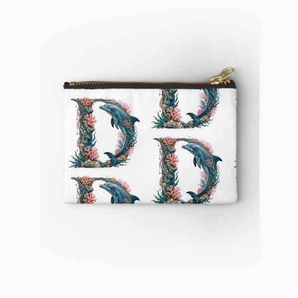Item preview, Letter D Ocean - Jumping Dolphin and Pink Corals designed and sold by FantasyPearl.