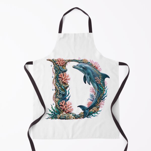 Item preview, Letter D Ocean - Jumping Dolphin and Pink Corals designed and sold by FantasyPearl.