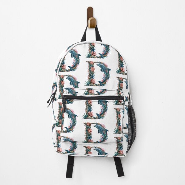 Item preview, Letter D Ocean - Jumping Dolphin and Pink Corals designed and sold by FantasyPearl.