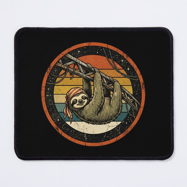 Item preview, Retro Space Pirate Sloth Lookout Vintage Badge designed and sold by DuckOddity.