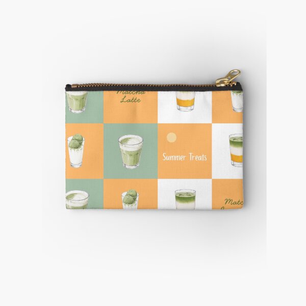 Item preview, Matcha Summer Treats Pattern – Cute Matcha-themed Drink Grid designed and sold by NNhu.