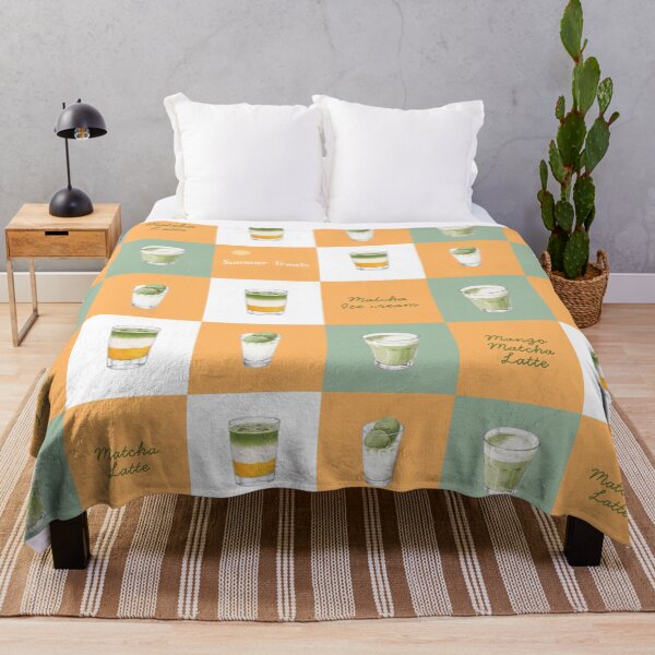 Item preview, Matcha Summer Treats Pattern – Cute Matcha-themed Drink Grid designed and sold by NNhu.