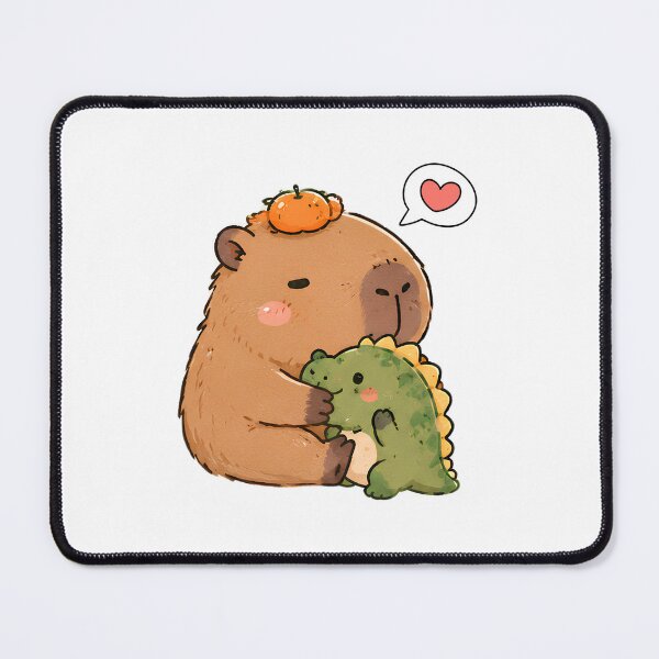 Item preview, Cute Capybara Hugging Little Dinosaur Sticker designed and sold by AbsCrewStore.