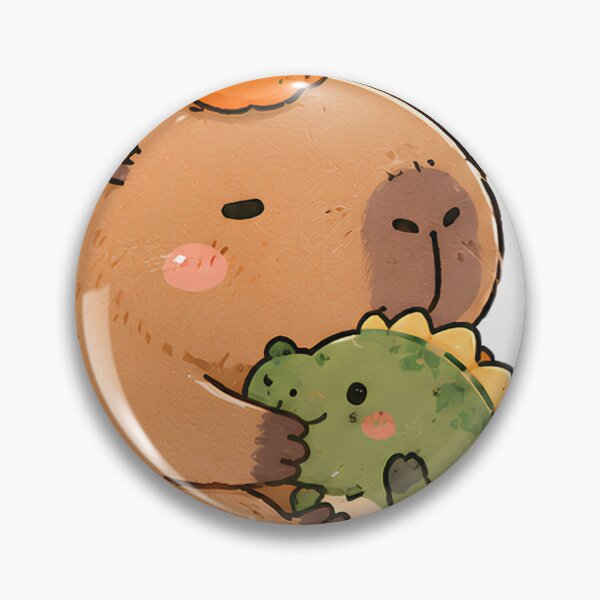 Item preview, Cute Capybara Hugging Little Dinosaur Sticker designed and sold by AbsCrewStore.