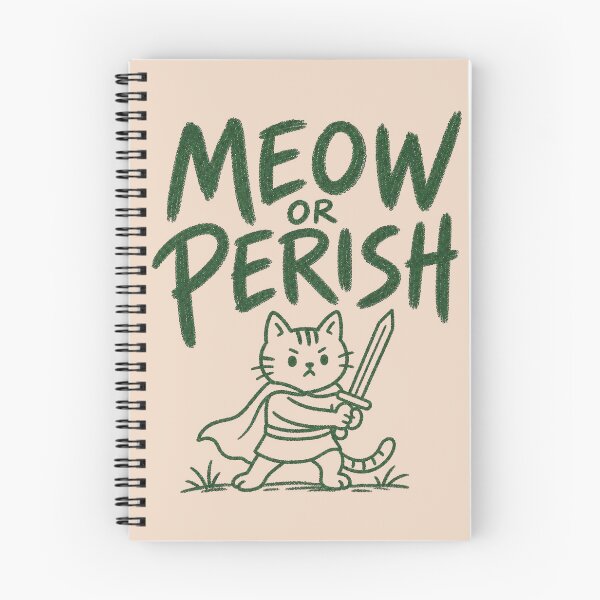 Item preview, Meow Or Perish Funny Cat Sword Knight designed and sold by NosandEdgy.