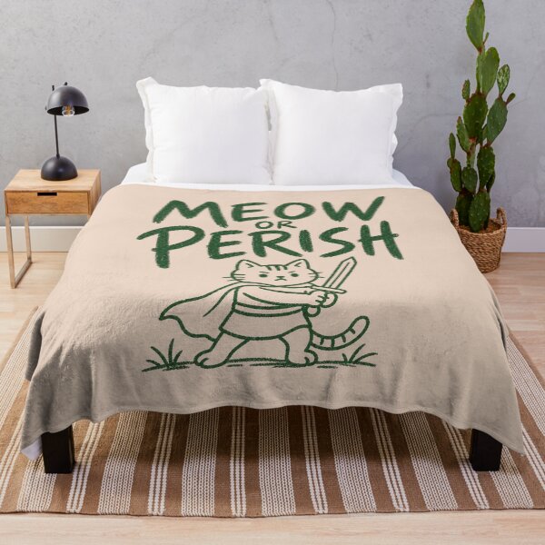 Item preview, Meow Or Perish Funny Cat Sword Knight designed and sold by NosandEdgy.
