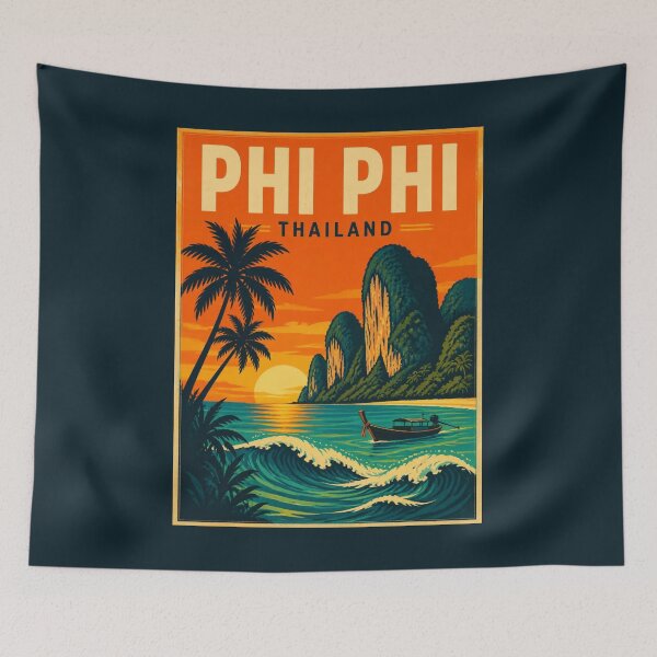 Artikelvorschau, Vintages Phi Phi - Thailand Poster entworfen und verkauft von GoodOldVintage.