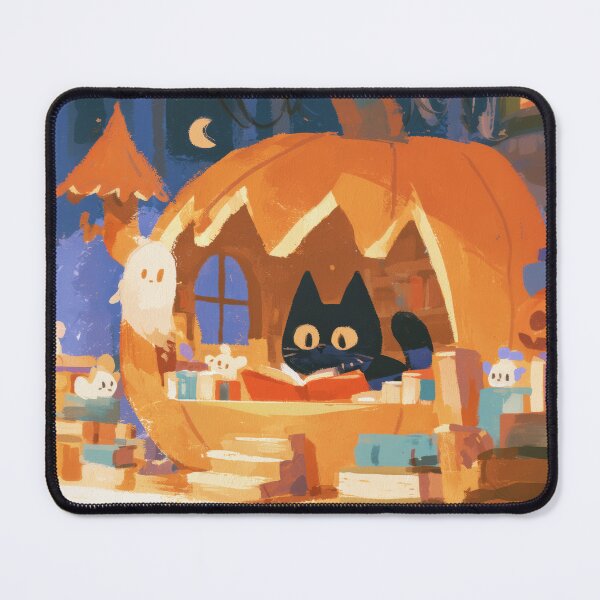 Item preview, Midnight Pumpkin Bookshop Cat designed and sold by Dusk Atelier.