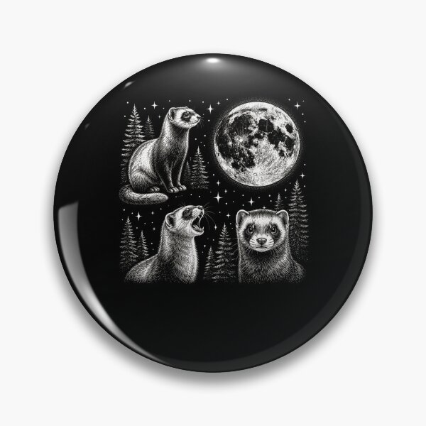 Item preview, Wild Ferrets Full Moon Pine Trees Night Sky designed and sold by snowry.