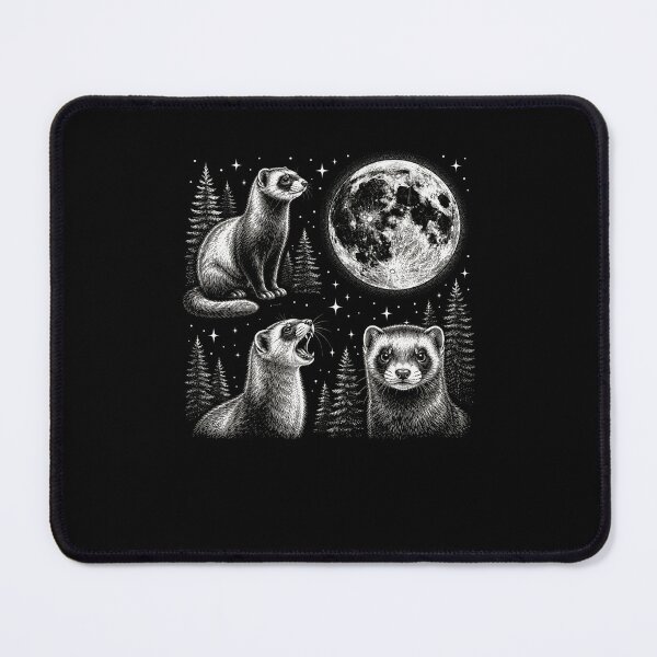 Item preview, Wild Ferrets Full Moon Pine Trees Night Sky designed and sold by snowry.