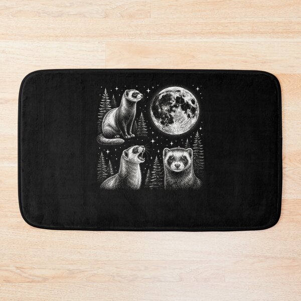 Item preview, Wild Ferrets Full Moon Pine Trees Night Sky designed and sold by snowry.