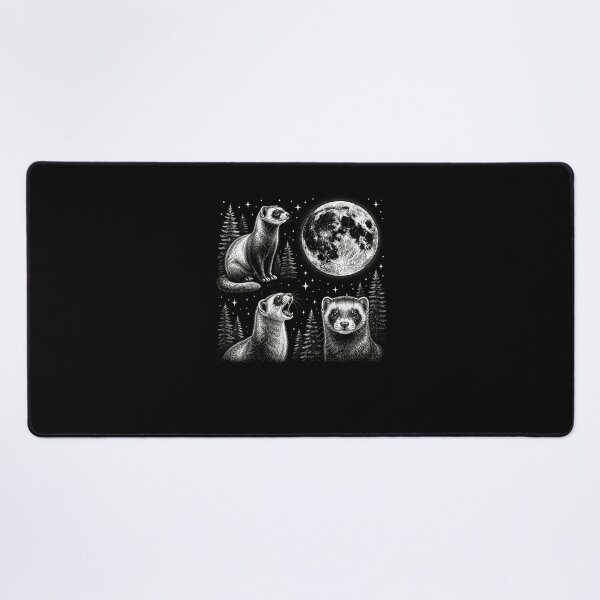 Item preview, Wild Ferrets Full Moon Pine Trees Night Sky designed and sold by snowry.