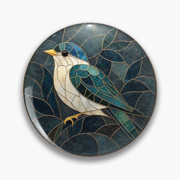 Item preview, Marble Inlay Bird - Elegant Gold Mosaic designed and sold by Myra365Art.