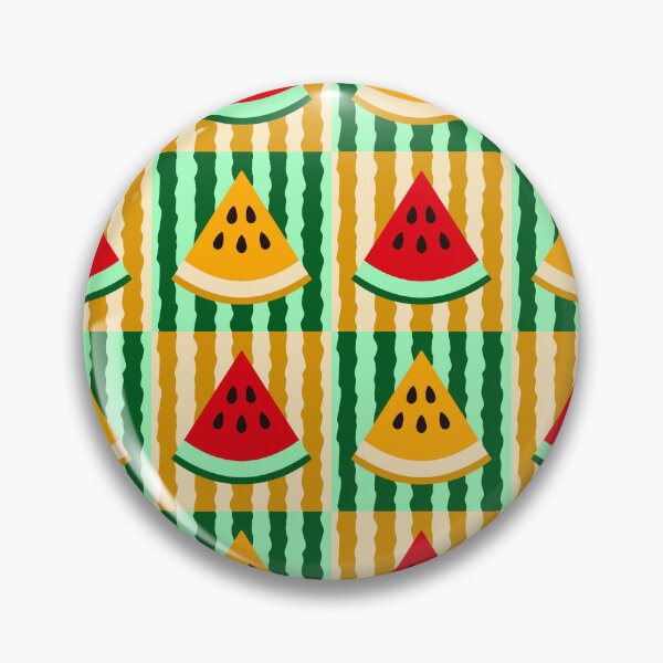 Item preview, Summer Vibes Watermelon Grid Pattern on Striped Background designed and sold by ratihms.art.