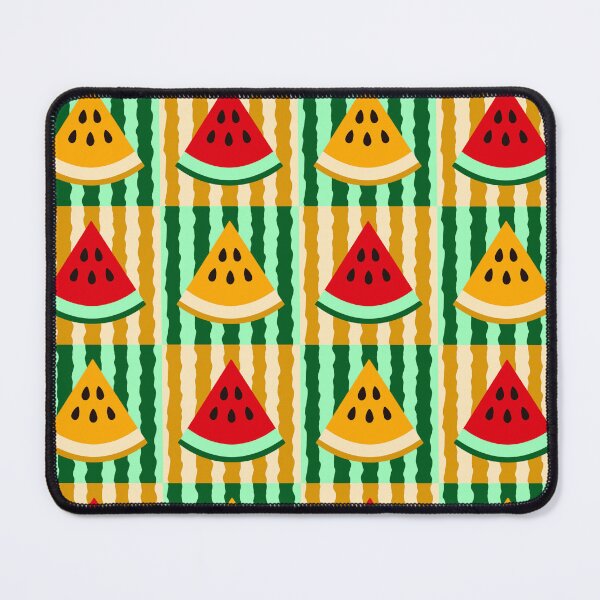 Item preview, Summer Vibes Watermelon Grid Pattern on Striped Background designed and sold by ratihms.art.