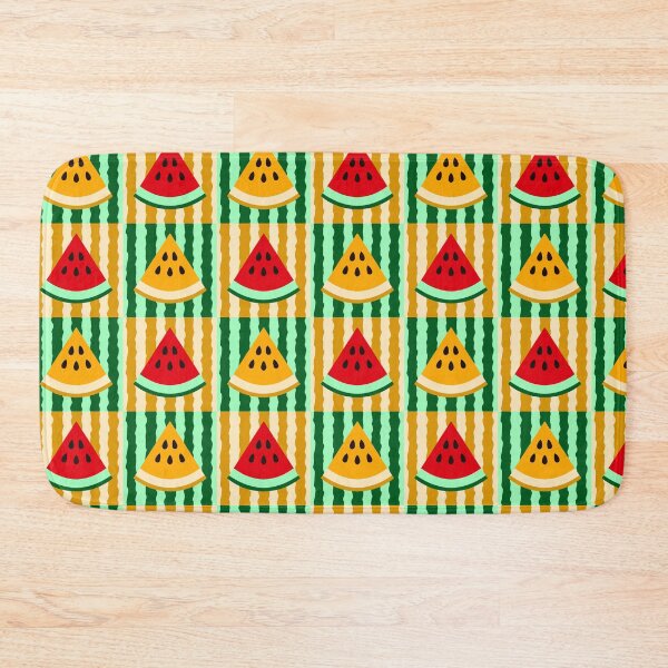 Item preview, Summer Vibes Watermelon Grid Pattern on Striped Background designed and sold by ratihms.art.