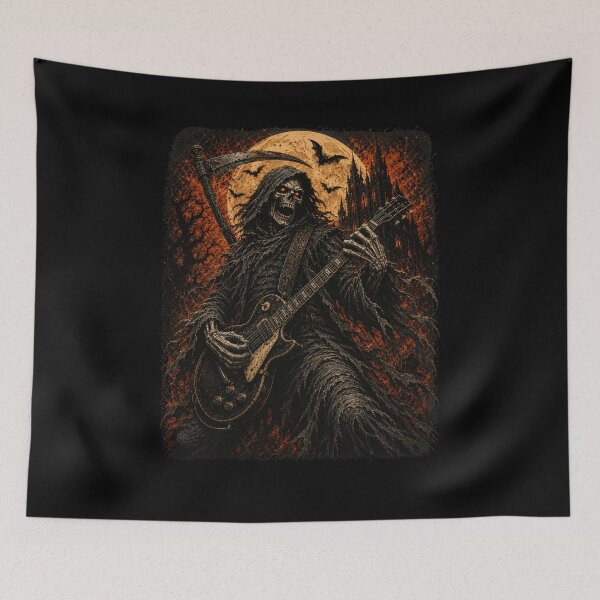 Item preview, Grim Reaper Skeleton Playing Electric Guitar designed and sold by snowry.