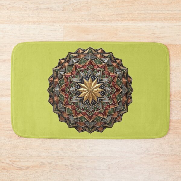 Item preview, Sacred Geometry Star Mandala Gold and Emerald Ornament designed and sold by Northern Glow Art.