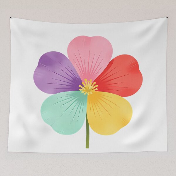 Item preview, Rainbow 5-Petal Flower — Colorful Floral Art designed and sold by Bondingbonding.