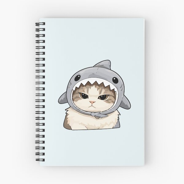 Item preview, Grumpy Shark Cat - Cute Tabby Cat in Shark Costume Illustration designed and sold by arfindo-indra.