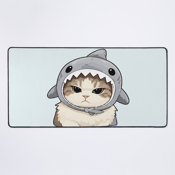 Item preview, Grumpy Shark Cat - Cute Tabby Cat in Shark Costume Illustration designed and sold by arfindo-indra.