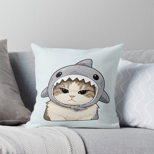 Item preview, Grumpy Shark Cat - Cute Tabby Cat in Shark Costume Illustration designed and sold by arfindo-indra.