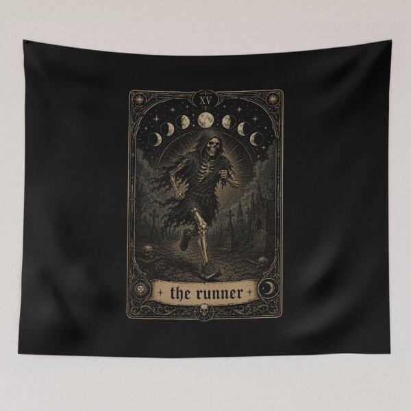 Item preview, The Runner Skeleton Tarot Card Moon Phases designed and sold by snowry.