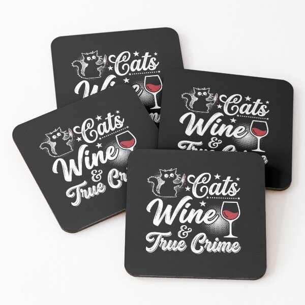 Item preview, Cats Wine and True Crime Cozy Weekend Graphic Design designed and sold by AdyKurniawan.