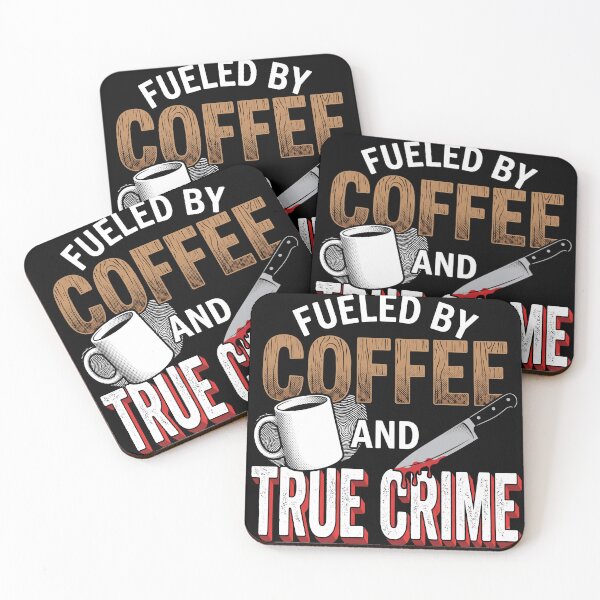 Item preview, Fueled by Coffee and True Crime Retro Typography Design designed and sold by AdyKurniawan.