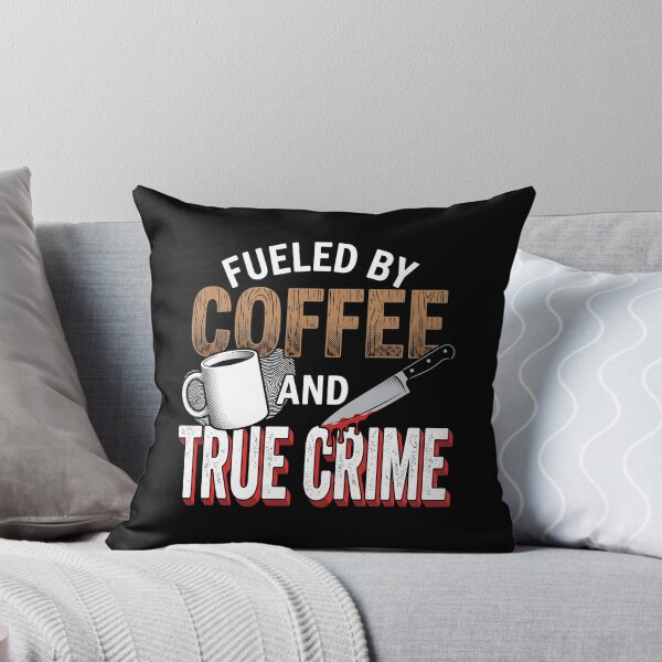 Item preview, Fueled by Coffee and True Crime Retro Typography Design designed and sold by AdyKurniawan.