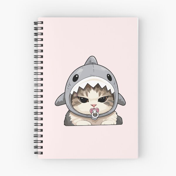 Item preview, Grumpy Baby Shark Cat - Cute Pacifier Tabby Feline Art designed and sold by arfindo-indra.