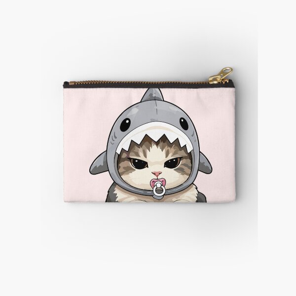 Item preview, Grumpy Baby Shark Cat - Cute Pacifier Tabby Feline Art designed and sold by arfindo-indra.